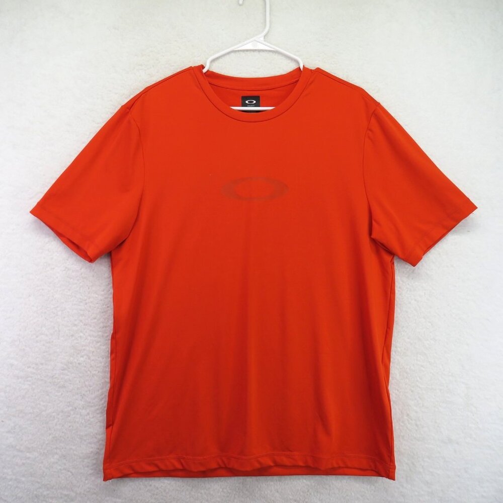 Oakley‎ Shirt Mens XL Red Regular Fit Athletic Performance Logo Short Sleeve Tee